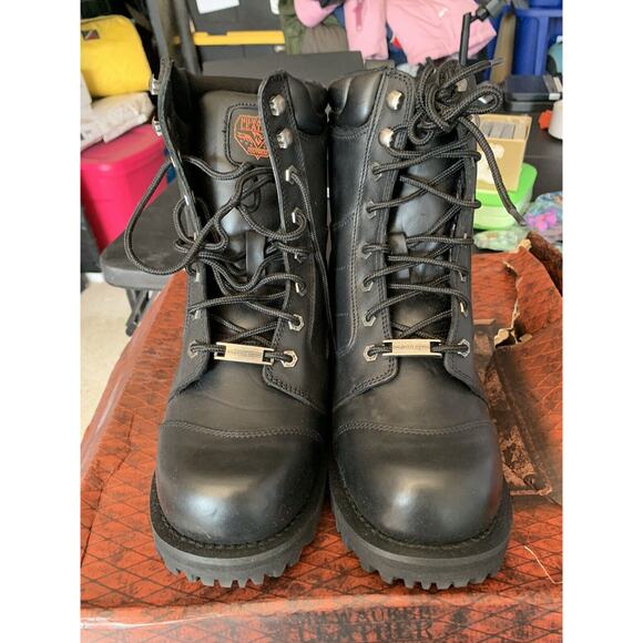 Milwaukee Leather Men's 8" Motorcycle Logger Boot w/ Cap Toe Lace Up Sz 7.5 - Picture 10 of 16